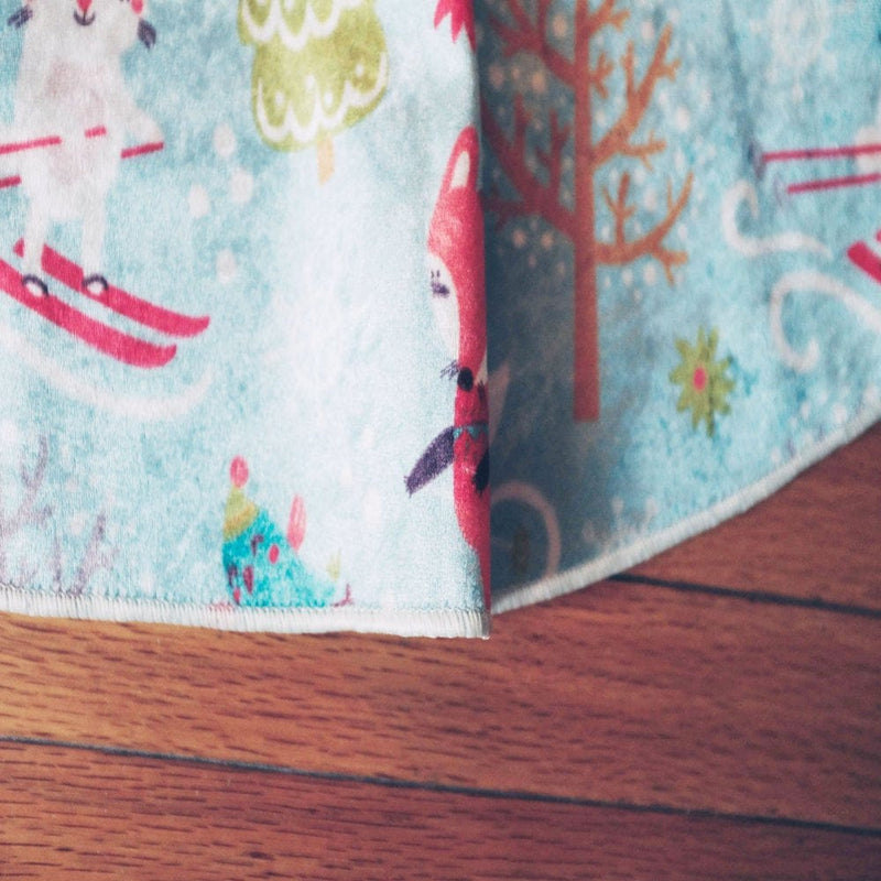 47” Christmas Tree Skirt for Holiday Party Indoor Decorations Bright Scandinavian Home & Garden > Decor > Seasonal & Holiday Decorations > Christmas Tree Skirts KYNC Design LLC Woodland Skiing  