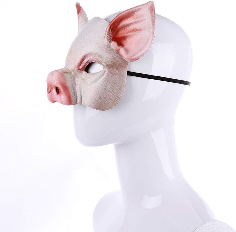 1Pcs Halloween Half Face Animal Mask Pig Mask Horror Pig Mask for Halloween Costume Party Cosplay Props