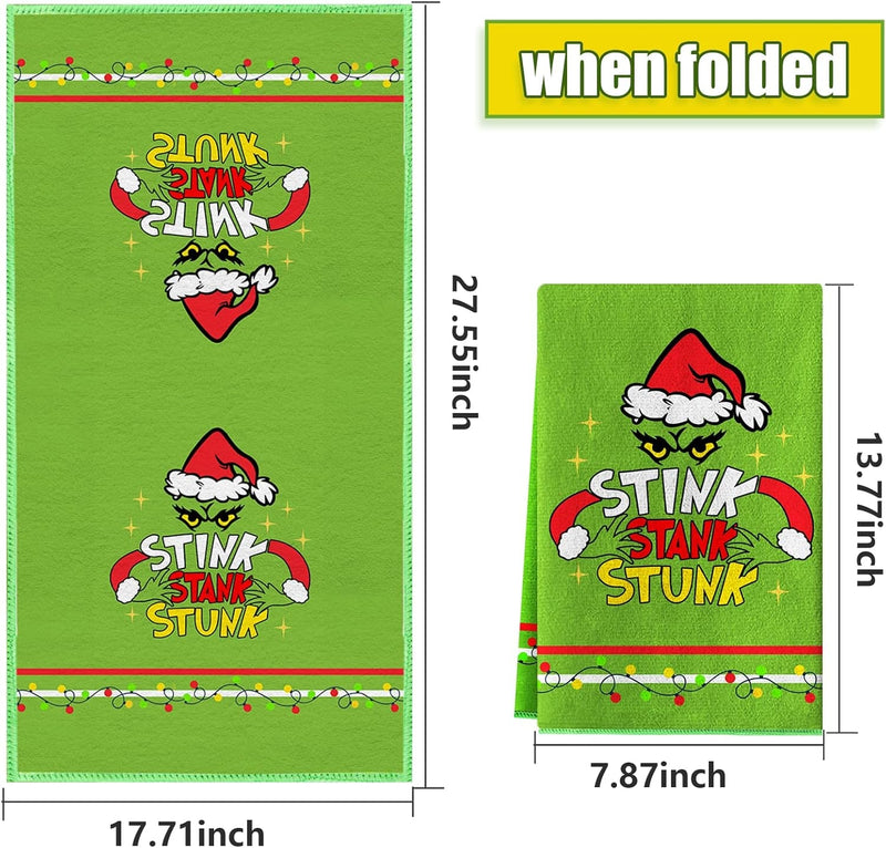 Christmas Kitchen Towels 2 Pieces Christmas Dish Towels Hand Towels Housewarming Gifts for New Home, Christmas Farmhouse Decor for Kitchen/Bedroom/Bathroom(17.7 X 27.5 Inch)