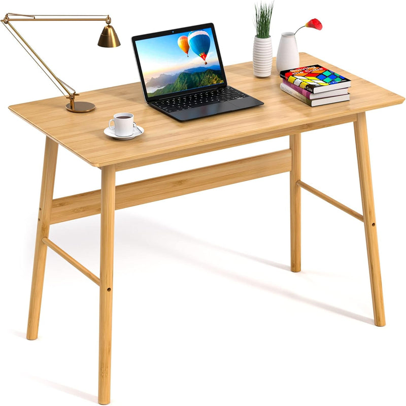 Domax Wooden Writing Desk for Bedroom - Large Home Office Table 41.3” Multipurpose Computer Desk for Work Study