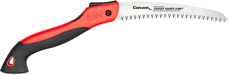 Corona Tools 10-Inch Razortooth Folding Saw | Pruning Saw Designed for Single-Hand Use | Curved Blade Hand Saw | Cuts Branches up to 6" in Diameter | RS 7265D