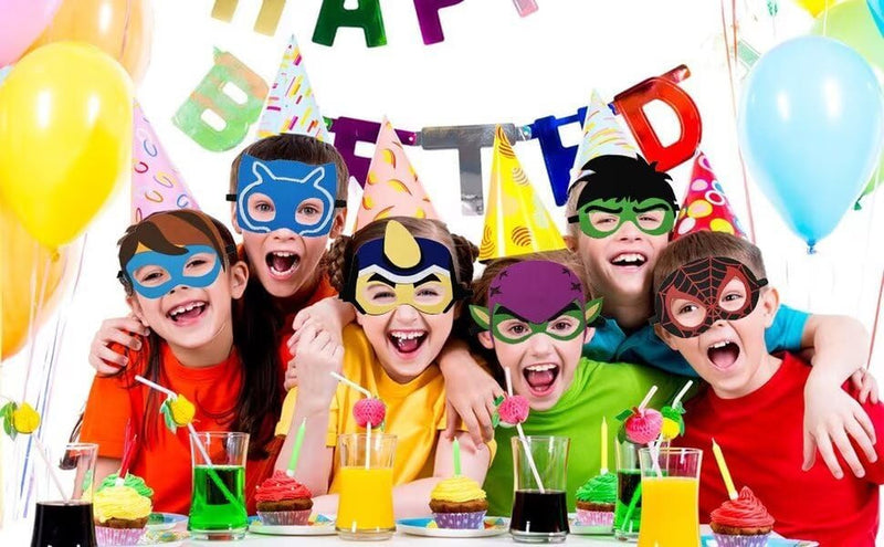 16 Packs Superhero Masks Party Favors for Kids, Superhero Party Supplies for Kids Dress up Birthday Gift Halloween Cosplay Party Masks Party Supplies