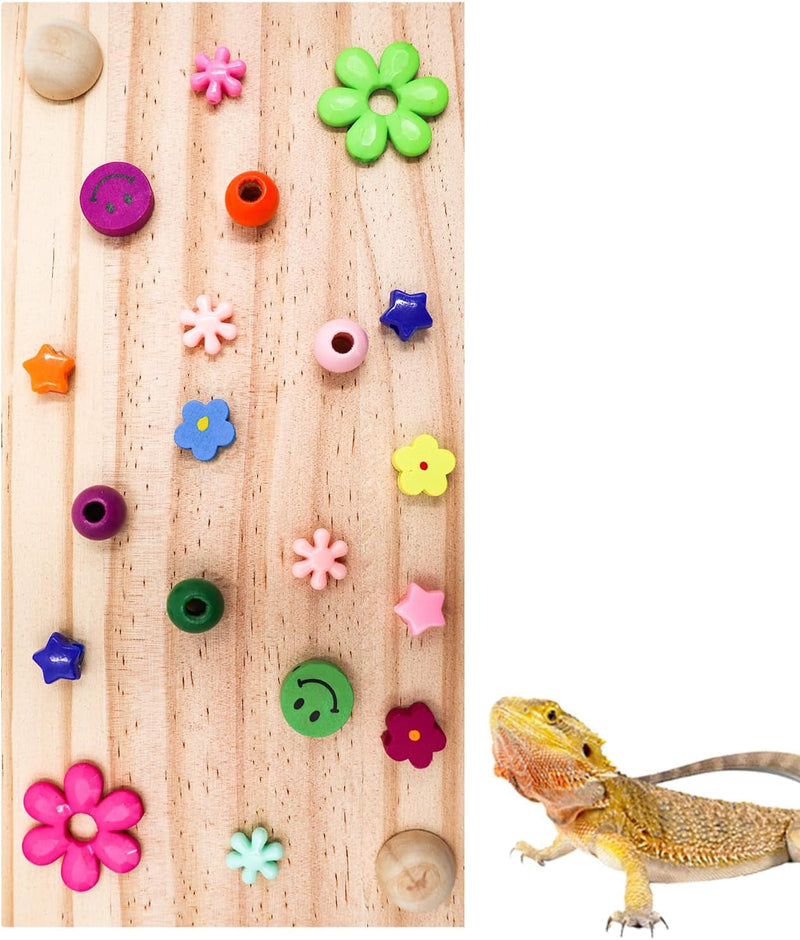 Bearded Dragon Climbing Ramp, Wooden Plate, Plastic Projection, Habitat Climbing Toy, Reptile Lizard Tank Accessory, Cage Decor Bridge for Geckos