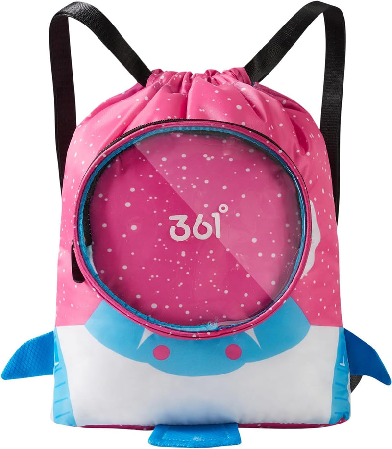 361° Waterproof Bags for Swim Backpack Boys Girls Kids Toddler Draw String Back Bag Gymnastics Backpack, Pink