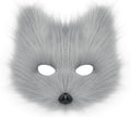 Animal Fox Wolf Mask Halloween Party Cosplay Costumes Props Plush Cat Half Face Masks Carnival Christmas Masquerade