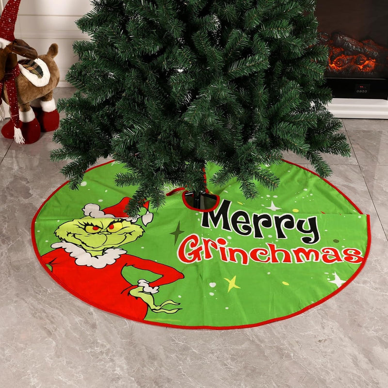 48 Inch Christmas Tree Skirt, Plush Skirt for Merry Christmas Party Xmas Home Decoration，Christmas Tree Soft Tree Mat for Holiday Christmas Tree Ornaments（Green）