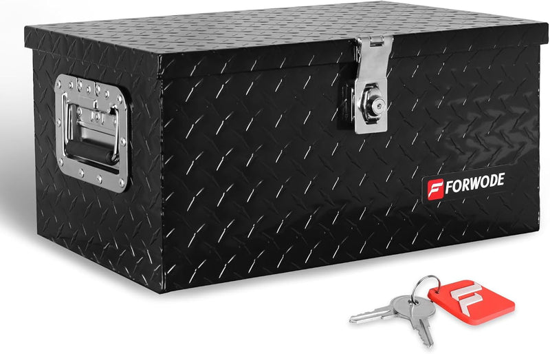 49 Inch Aluminum Truck Tool Box for Pickup Truck Bed RV Toolbox Truck Bed Toolboxes with Handle and Lock - Black