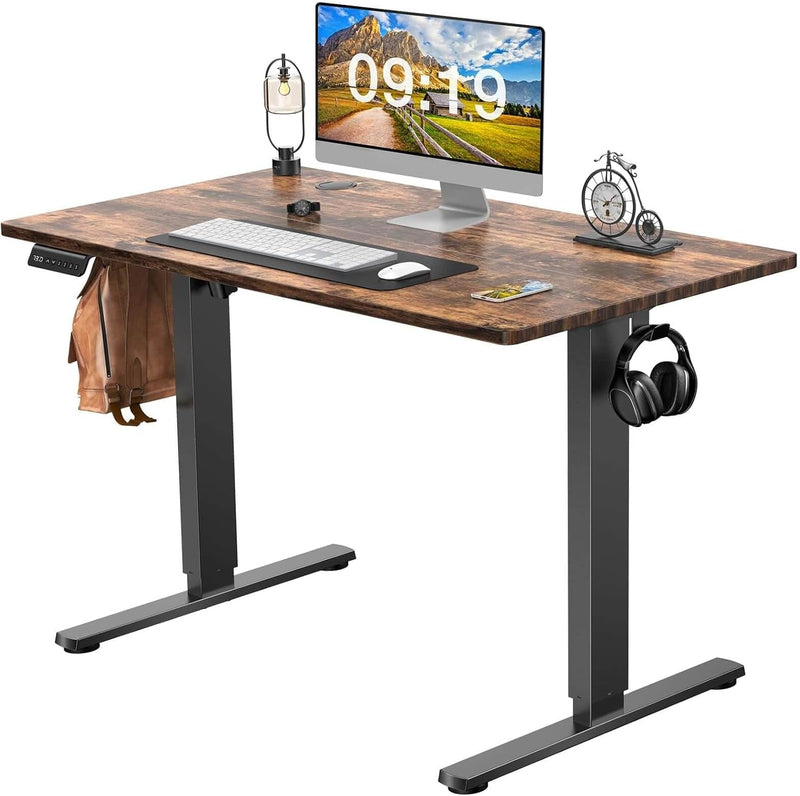 Electric Height Adjustable Standing Desk 40X24 Inches Sit Stand Desk Home Office Desk,Work from Home Desk,Rising Desks for Home Office,Black