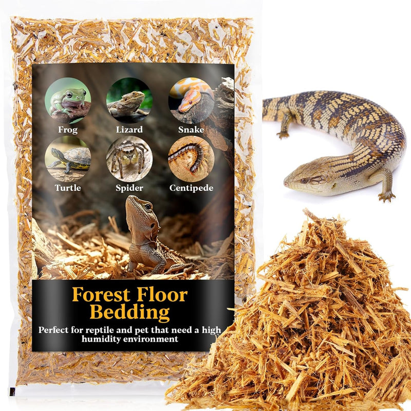 14.8 OZ Cypress Mulch Reptile Bedding - Forest Floor Substrate Snake Bedding Ball Python Tortoise Bedding Reptile Bark Bedding for Snakes Box Turtles Lizards