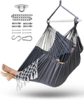 Hammock Chair Swing Indoor Hammock for Bedroom - Max 500 Lbs－Steel Spreader Bar with Anti-Slip Rings-Indoor&Outdoor