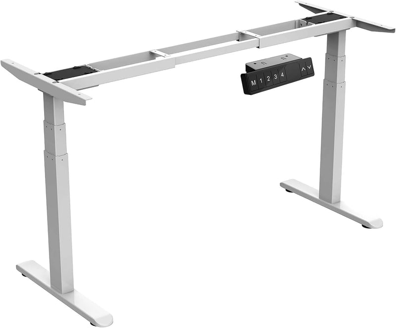AIMEZO Dual Motor Electric Height Adjustable Standing Desk Sit Stand Desk for Home Office Stand up Desk DIY Computer Workstation（Gray）