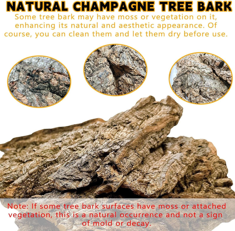 BNOSDM Reptile Terrarium Bark Substrate Bedding Tortoise Natural Cork Bark Reptile Climbing Mat Habitat Decor for Lizard Snake Spiders Hermit Crabs Tarantula Geckos Bearded Dragons (0.7 LB)