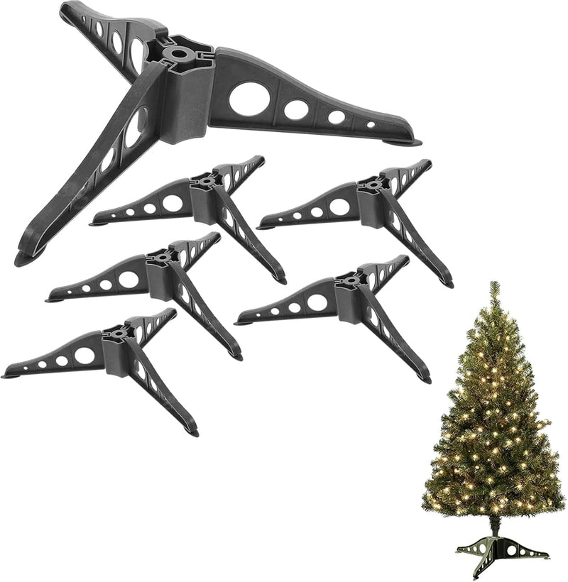 Beavorty Tree Stand 6Pcs Christmas Tree Stand Plastic Artificial Xmas Tree Base Triangle Tabletop Small Tree Holder Fixator for Mini Winter Holiday Christmas Tree Tree Stand Adjustable Stand