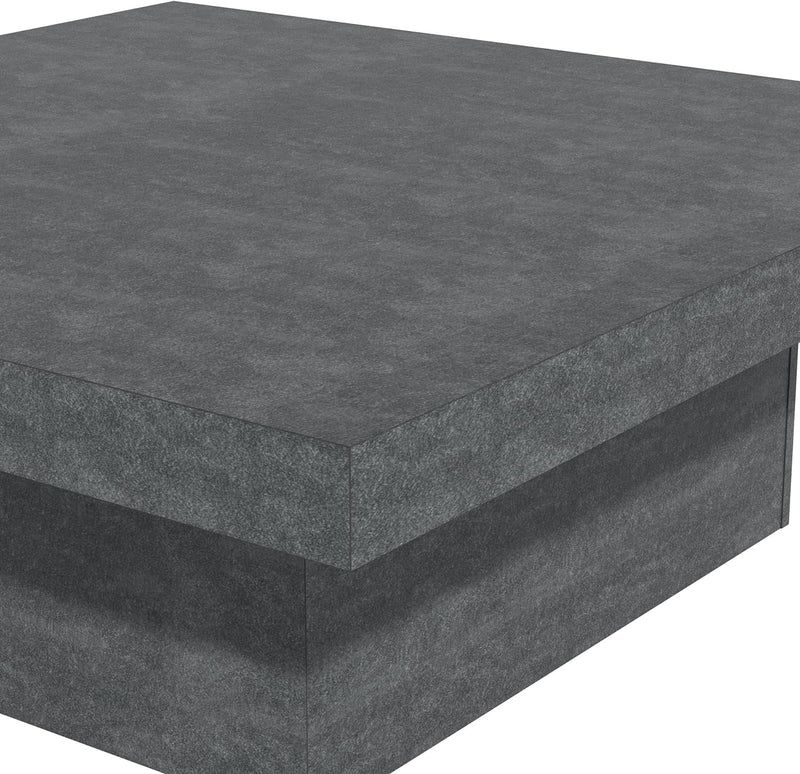 Galano Carmelo Coffee Table, Modern Top Rectangular Coffee Table with Storage Drawer, Square Center Table for Living Room, Office, Balcony, 35.35" D X 35.35" W X 14.17" H, Grey Stone