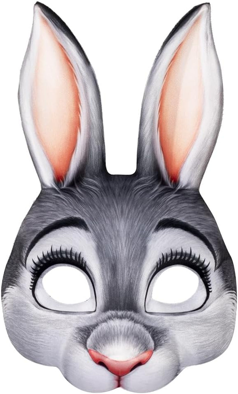 1Pcs Halloween Animal Mask Half Face Rabbit Ear Mask for Halloween Easter Costume Party Cosplay Props