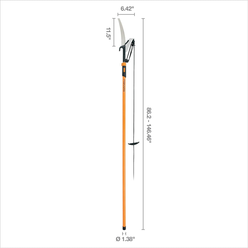 Fiskars 2-In-1 Extendable Tree Pruner and Pole Saw (Extends to 12 Feet) with 12-Inch Double-Grind Saw and Double Locking System