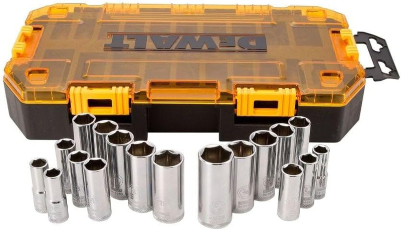 DEWALT DWMT73812 Tool Kit 3/8'' Drive Deep Socket Set, 20 Piece