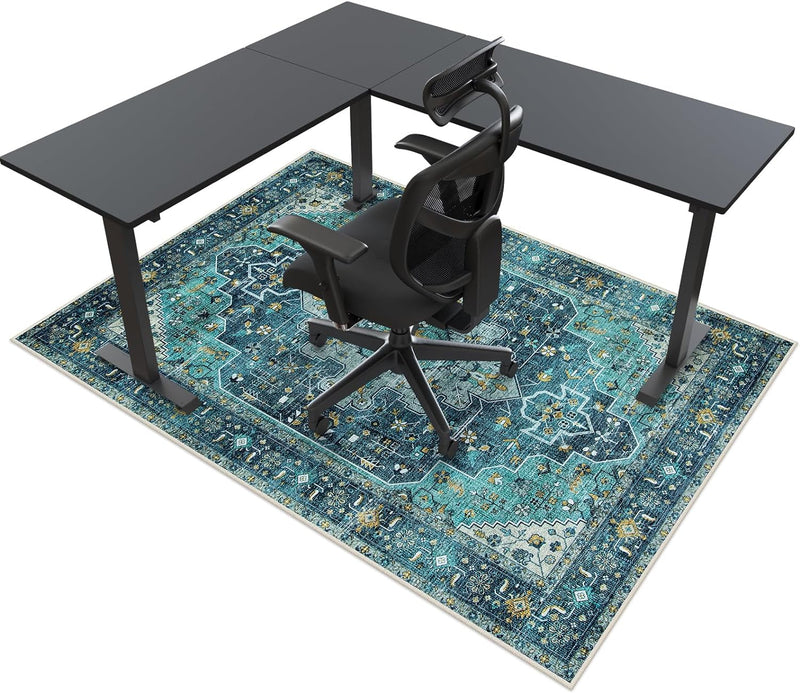 Anidaroel 48"X60" Chair Mat for Hardwood Floor/Tile Floor, Desk Chair Mat for Hard Floors, under Desk Rug Protector for Rolling Chair, Computer Gaming Chair Mat, Low Pile Carpet Floor Mat