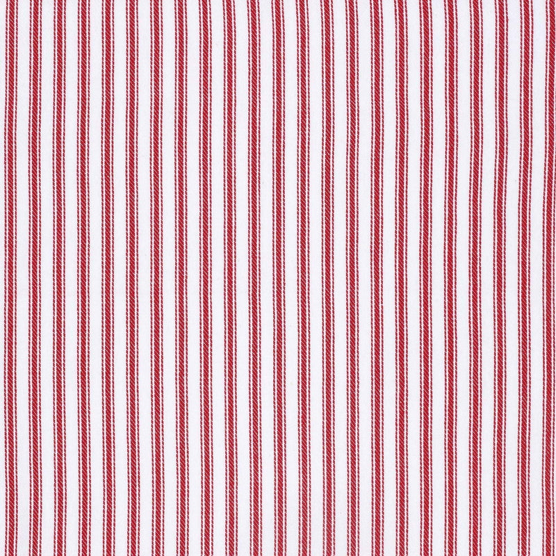 Cackleberry Home Red and White Ticking Stripe Woven Cotton Christmas Tree Skirt Quilted Reversible 21 Inches