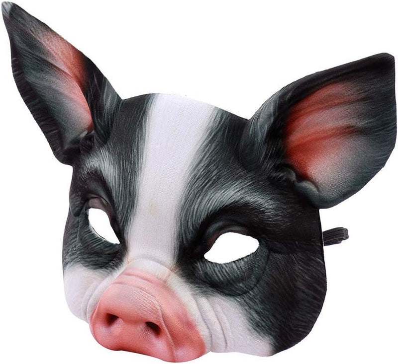 1Pcs Half Face Animal Mask Pig Mask Horror Pig Mask for Halloween Costume Party Cosplay Props