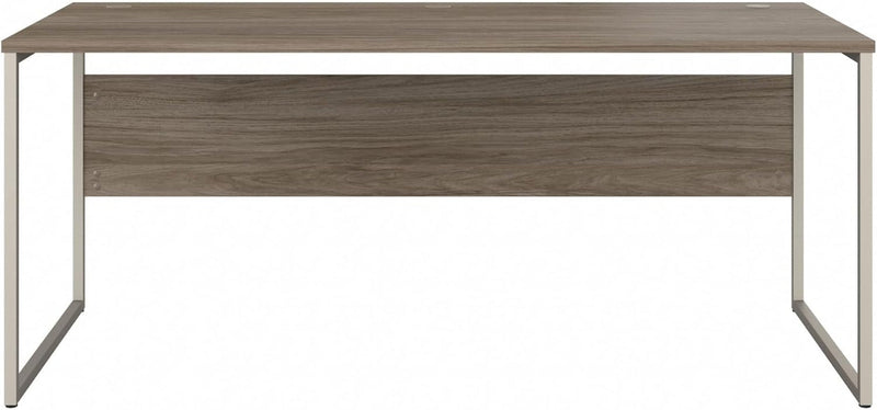Bush Business Furniture Hybrid 72W X 30D Computer Table Desk with Metal Legs in Modern Hickory