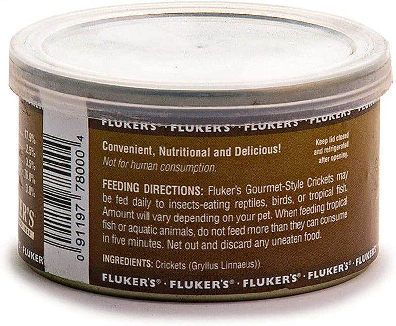 Fluker'S Gourmet Canned Food for Reptiles, Fish, Birds and Small Animals, Crickets, 1.2 Oz