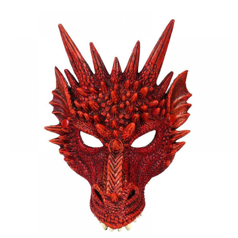 4D Dragon Mask Half Face Mask for Kids Teens Halloween Costume Party Cosplay Party Decoration Apparel & Accessories > Costumes & Accessories > Masks Tinkercad Red  
