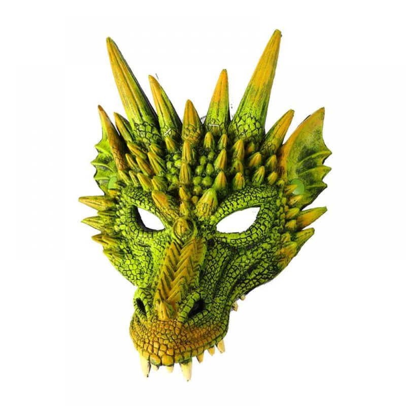 4D Dragon Mask Halloween Party Costume Cosplay for Adults Men, Scary Animal Half Face Masks Apparel & Accessories > Costumes & Accessories > Masks Yinrunx Green  