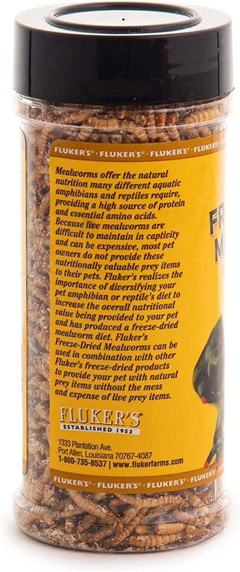 Fluker'S Freeze Dried Insects, Nutrient, Packed Mealworms, Ideal for Lizards, Reptiles, Birds, Fish, Hedgehogs, 1.7 Oz