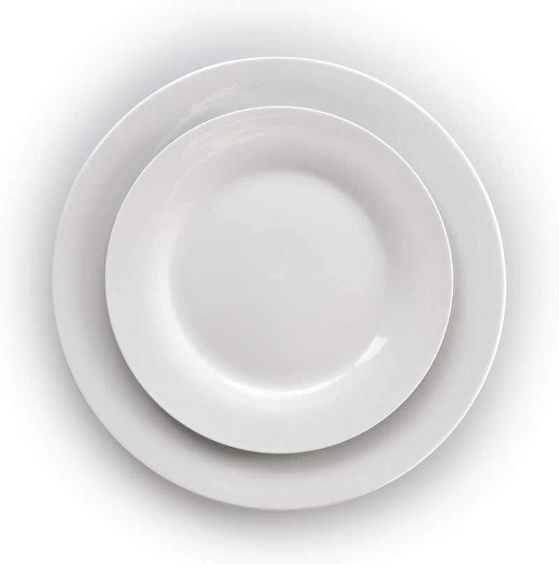 Elama Service for Four 16 Piece Porcelain Dinnerware Set, White-Round 1