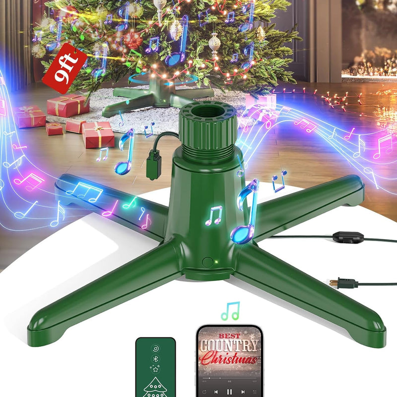 Dg-Direct Rotating Christmas Tree Stand, up to 9Ft, 120Lb Artificial Christmas Tree, 360° Spinning Christmas Tree Stand, Christmas Tree Revolving Base with Remote Control