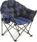 Guide Gear Club Camping Chair, Oversized, Portable, Folding with Padded Seats, 500-Lb. Capacity Gray Plaid