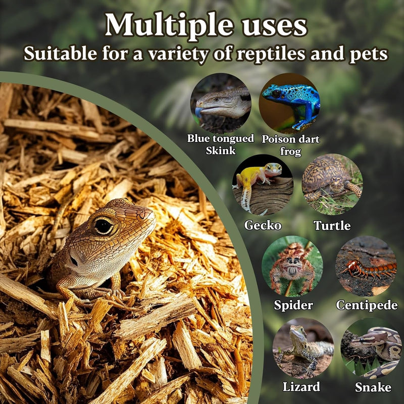 14.8 OZ Cypress Mulch Reptile Bedding - Forest Floor Substrate Snake Bedding Ball Python Tortoise Bedding Reptile Bark Bedding for Snakes Box Turtles Lizards