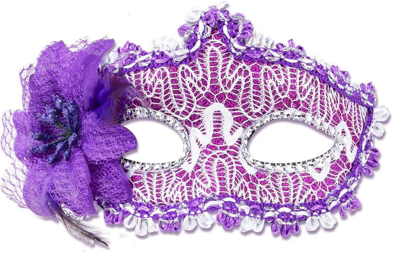 Boobeen Halloween Lace Mask, Masquerade Venetian Mask Lace Eye Mask, Half Face Masquerade Mask for Carnival Ball Dress Party