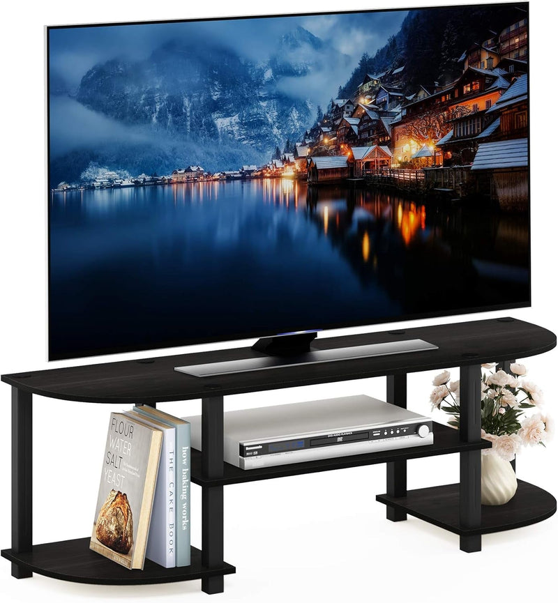 Furinno Turn-S-Tube Wide TV Entertainment Center, Black/Grey