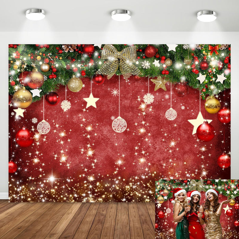 5X7Ft Christmas Backdrop Rustic Barn Wood Door Party Photography Backdrop Background Xmas Family Tree Snow Gift Wall Floor Party Decorations Supplies Photo Studio Props Pictures