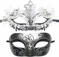 Awlsyj Couples Masquerade Mask Metal Roman Venetian Halloween Mardi Gras Costumes Party Ball Prom Mask