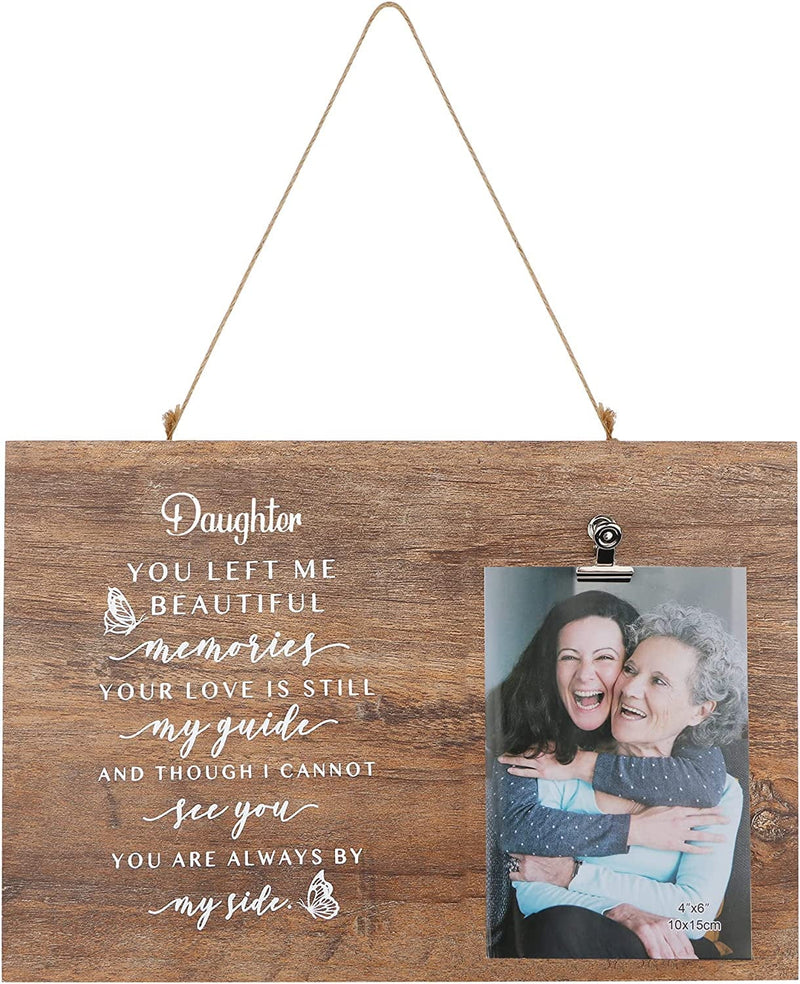4X6 Photo Frame Memorial Wood Picture Frame for Loss of Father Sympathy Gifts in Memory of Dad Bereavement Remembrance Condolence Gift Home & Garden > Decor > Picture Frames Memgift Gift for loss of daughter  