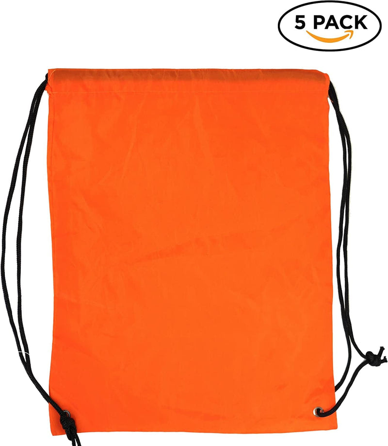 5 Pack 210D POLYESTER Drawstring Backpack, Gym Sports, Outdoor Backpack, Camping and Hiking Orange Bags (5 Pack, Orange) Home & Garden > Household Supplies > Storage & Organization Gift Expressions   