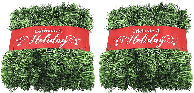 50 Foot Garland for Christmas Decorations - Non-Lit Soft Green Holiday Decor for Outdoor or Indoor Use - Premium Quality Home Garden Artificial Greenery, or Wedding Party Decorations (Pack of 1) Home & Garden > Decor > Seasonal & Holiday Decorations& Garden > Decor > Seasonal & Holiday Decorations Celebrate A Holiday 2  