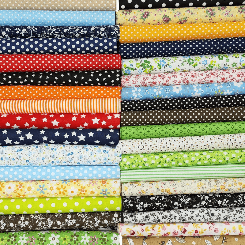 50 Pcs 10" x 10" Craft Fabric Bundle Squares Patchwork Fabric Sets Cotton Material Quilting Fabric for DIY