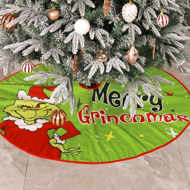 48 Inch Christmas Tree Skirt, Plush Skirt for Merry Christmas Party Xmas Home Decoration，Christmas Tree Soft Tree Mat for Holiday Christmas Tree Ornaments（Green）