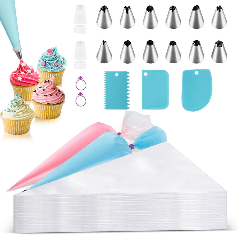 12/16/18/21 Inch Piping Bags, 100/200/400Pcs Disposable Pastry Bags, anti Burst Icing Bags for Cream Frosting, Cakes and Cookies Decoration (100Pcs 12 Inch Piping Bags)