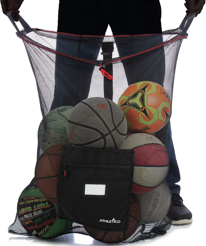 Athletico Extra Large Ball Bag - Mesh Soccer Ball Bag - Heavy Duty Drawstring Bags Hold Equipment for Sports Including Basketball, Volleyball, Baseball, Swimming Gear or the Beach