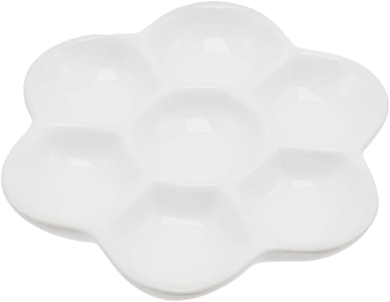 3.5" Hermit Crab Ceramic Food Dish,7 Compartments Ceramic Anti-Turning Food & Water Bowl for Hermit Crab Tarantula Snail