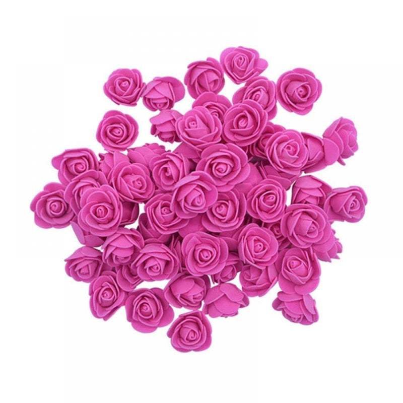 50PCS Foam Rose Artificial Flowers Party Decor for Wedding Table, Teddy Bear DIY Craft, Valentines Day Gift Home & Garden > Decor > Seasonal & Holiday Decorations Litterychu Pink  
