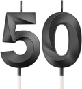 50th Birthday Candles Cake Numeral Candles Happy Birthday Cake Topper Decoration for Birthday Party Wedding Anniversary Celebration Supplies (Gold) Home & Garden > Decor > Home Fragrances > Candles BBTO Black  