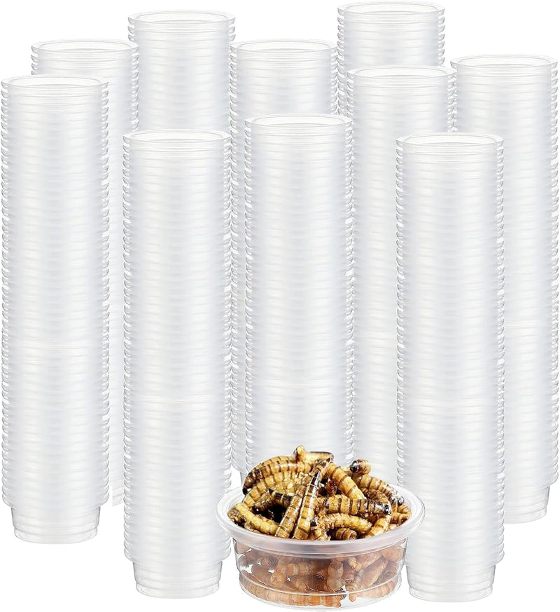 100 Pcs Crested Gecko Food and Water Cups ZIYIZE 0.5Oz Reptile Feeder Bowls Gecko Food Cups Crested Gecko Accessories Replacement Food Dish for Crested Lizards Tarantula and Other Small Pets