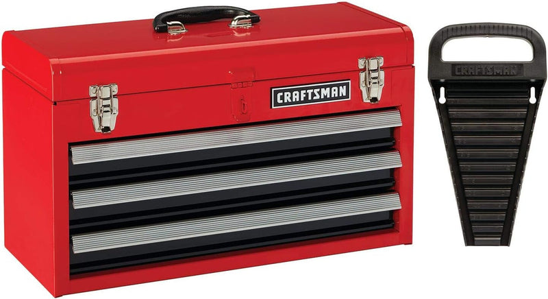 CRAFTSMAN Tool Chest, 3-Drawer, Portable, with Wrench Organizer, Stainless Steel, Capacity Holds up to 25-Lb in Each Drawer (CMST53005RB)