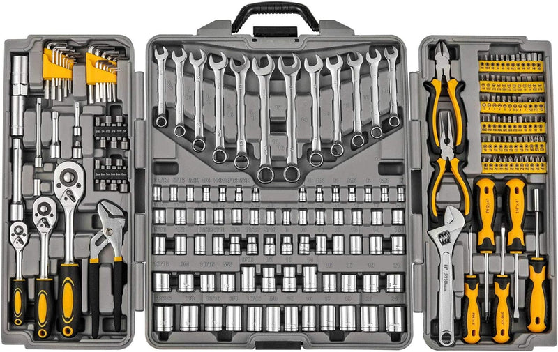 205 Piece Mechanics Tool Set, Socket Wrench Auto Repair Tool Pliers Combination Mixed Hand Tool Set Kit with Box Organizer Storage Case
